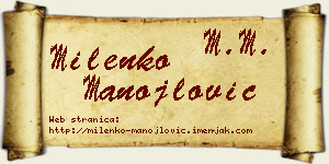 Milenko Manojlović vizit kartica